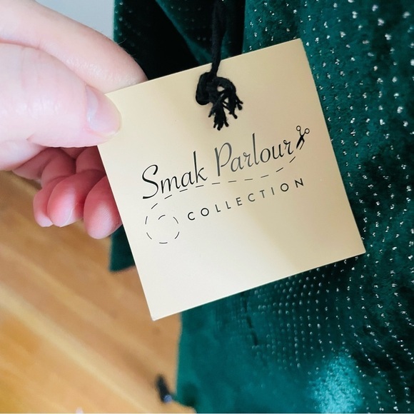 Smak Parlour Emerald Sparkly Velvet Mock Turtleneck Dress- Size 2X- NWT - Picture 10 of 10